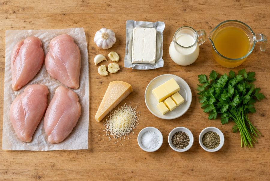 Ingredients laid out for a recipe